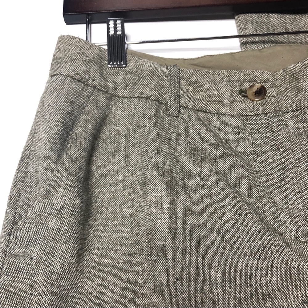 Isaac Mizrahi Olive Green Tweed Trousers Size 6 - Picture 2 of 8